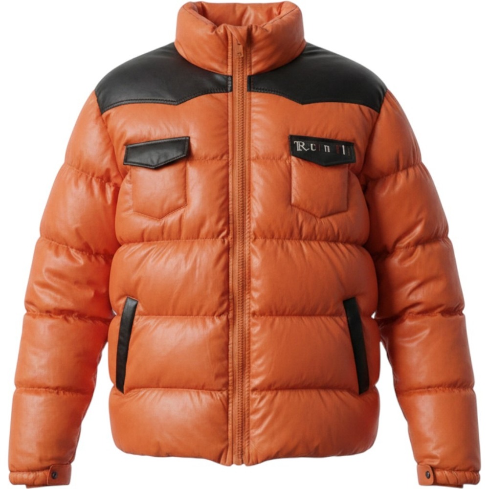 Rich & Fly Orange‎ Bubble Puffer Jacket | Men's Medium Streetwear Coat